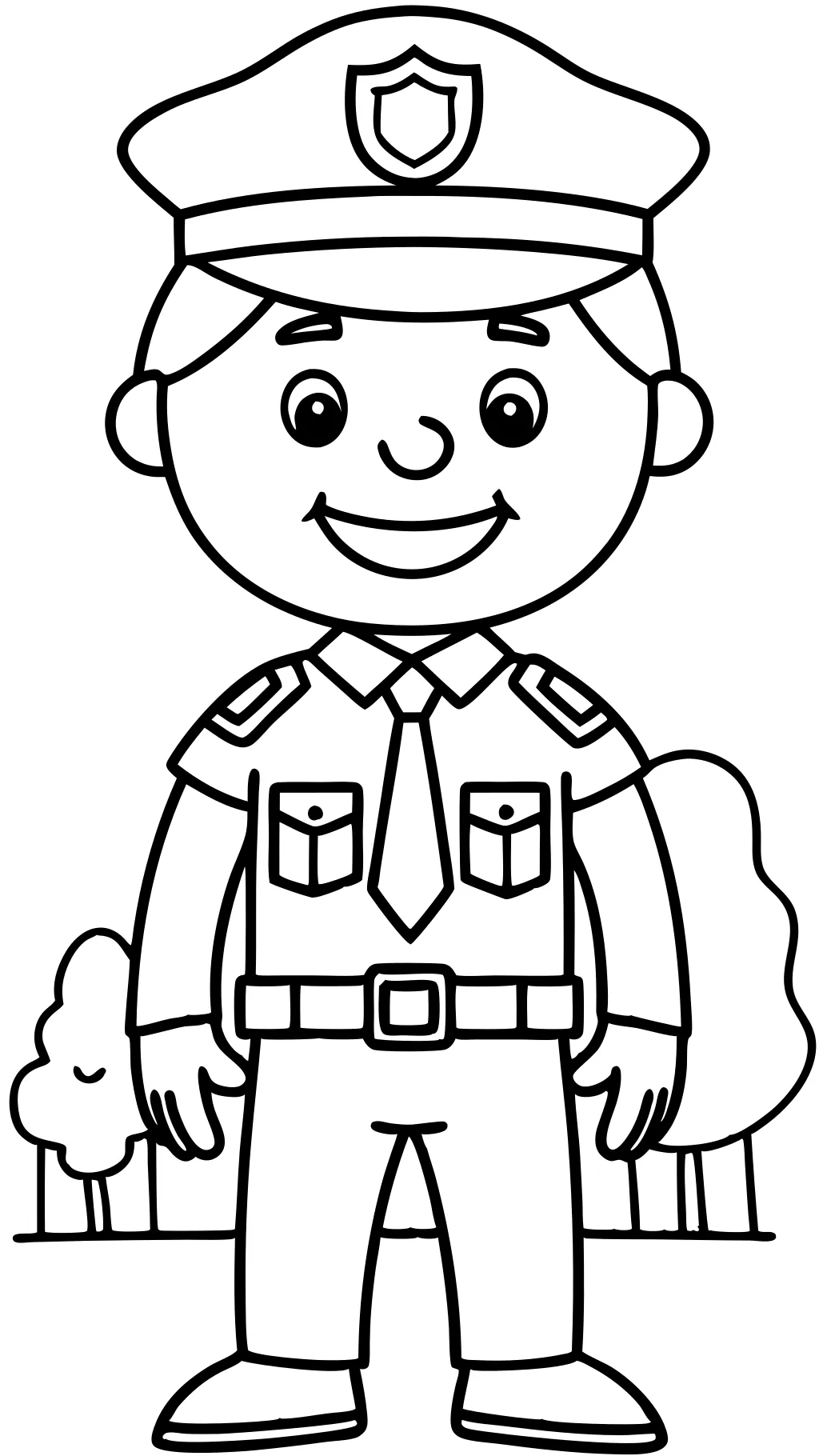 Páginas para colorear del oficial de policía